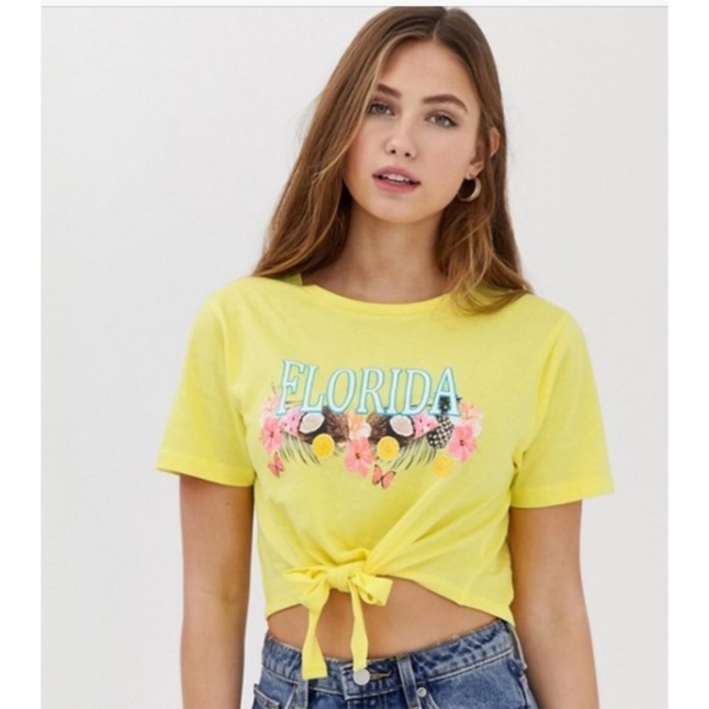 Brave Soul Florida t shirt with tie too